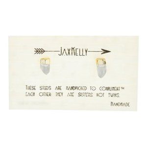 Jax Kelly Gold Dip Aqua Quartz Point Earring